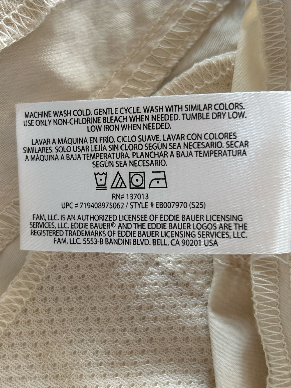 Eddie Bauer Women’s Hiker Shorts Size 6 Cream NWT Stretch UPF 50 StormRepel - Picture 9 of 9